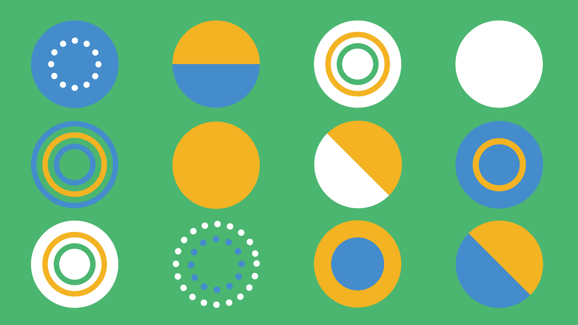 Lawn bowls graphics on green background