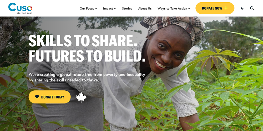 Cuso International is one of the best nonprofit websites.