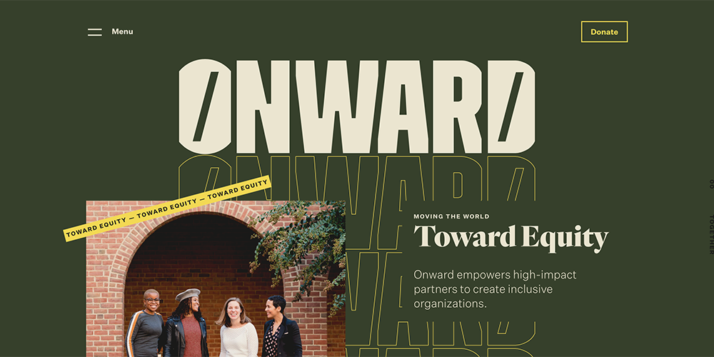 Onward is one of the best nonprofit websites.