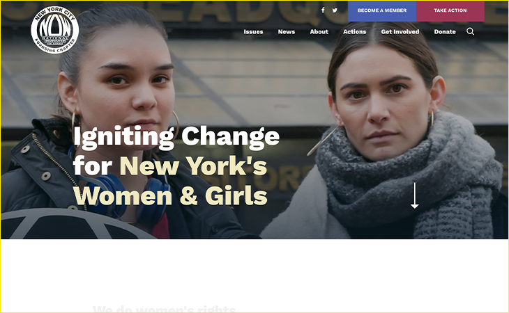 The nonprofit web design team at Wide Eye compiled the website for NOWNYC.