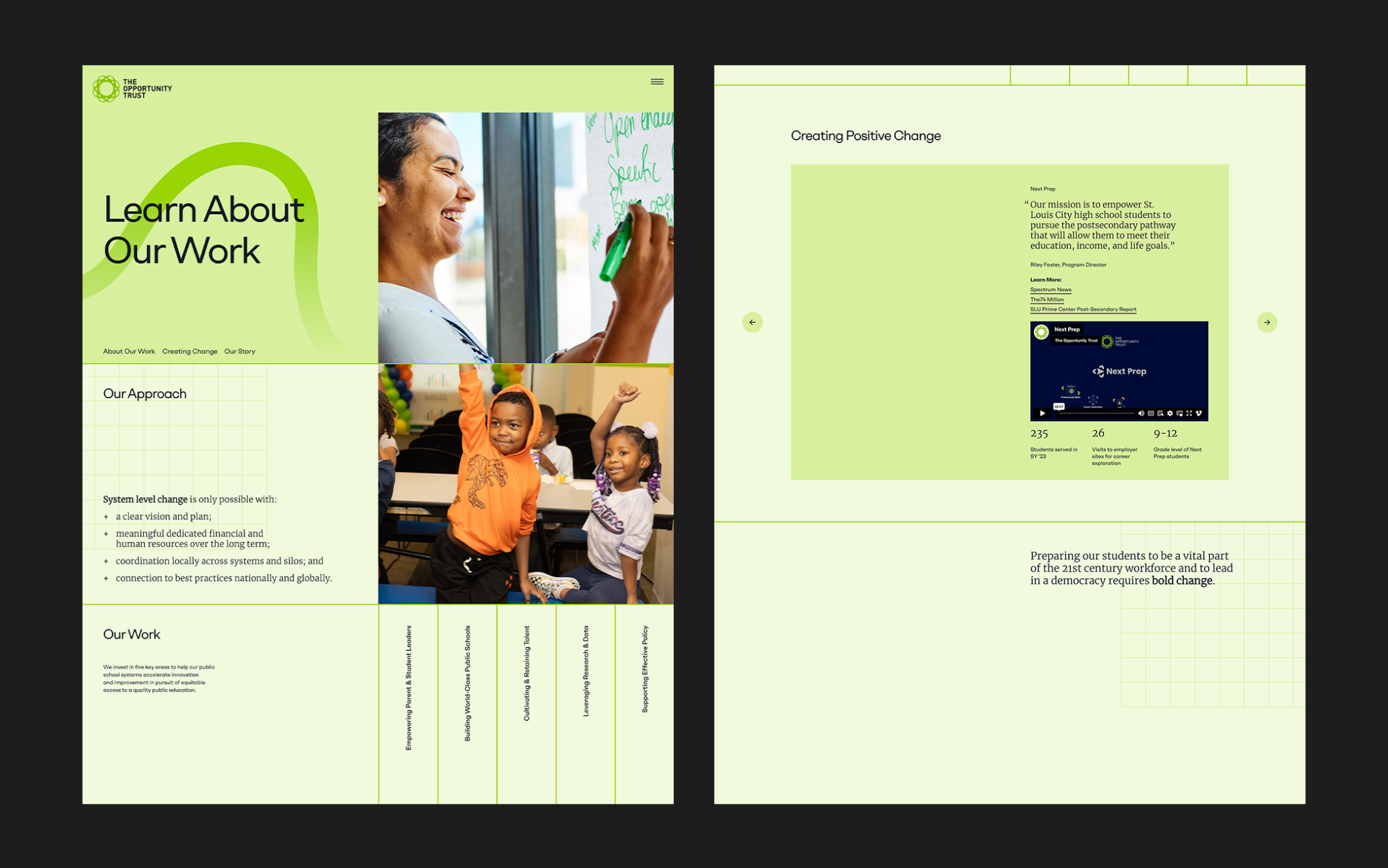 The Opportunity Trust’s website, a nonprofit web design project by Almanac.