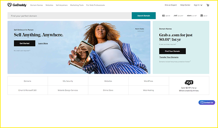GoDaddy offers a website builder for nonprofits and for-profits alike, allowing organizations to purchase their domain and host their website in the same place. 