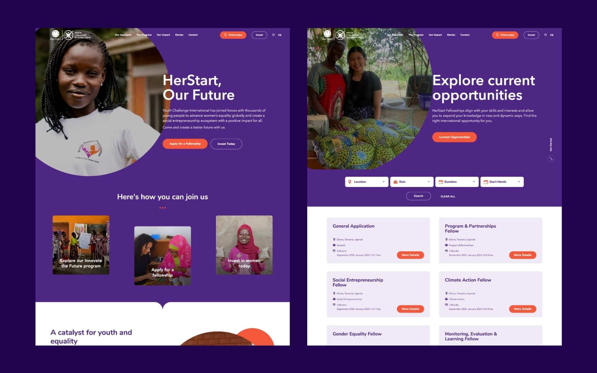 HerStart's nonprofit website
